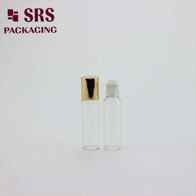 Αγορά SRS 5ml Clear Color Glass Roller Ball με χρυσό καπάκι αλουμινίου διαδικτυακή κατασκευή