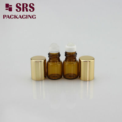 Αγορά SRS Empty 1ml κεχριμπαρένιο μίνι γυάλινο δείγμα ρολίνου σε μπουκάλι με χρυσό καπάκι αλουμινίου διαδικτυακή κατασκευή