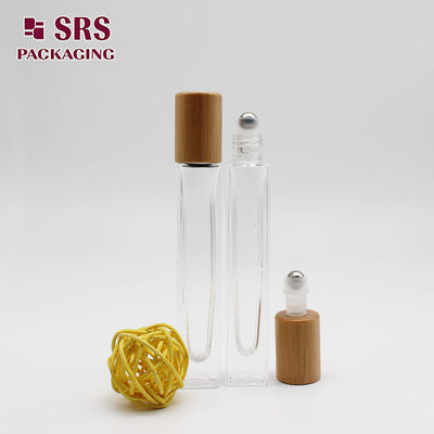 Αγορά SRS καλλυντικό διαυγές 10ml άρωμα τετράγωνο γυάλινο μπουκάλι roll-on με καπάκι από μπαμπού διαδικτυακή κατασκευή