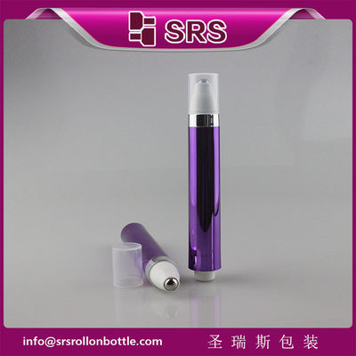 SRS 15ml άδειο μωβ χρώμα eye cream airless press roll on μπουκάλι