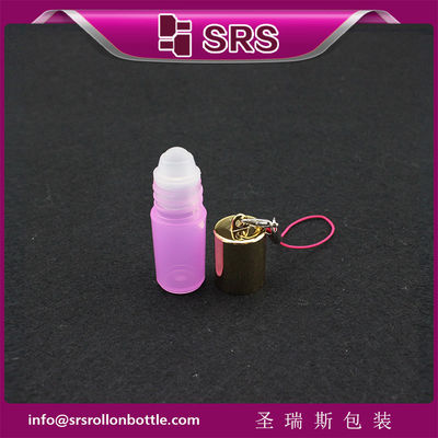 SRS κενό καλλυντικό πλαστικό ρόλο σε μπουκάλι 3 ml Μίνι ροζ χρώμα με γάντζο