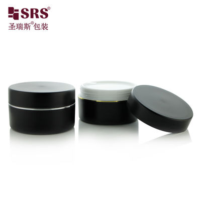 SRSJK-100g Eco Friendly Cosmetic Packaging Solutions Men Cosmetic Black 100g Cream Jar In Plastic Για σφουγγάρια σώματος