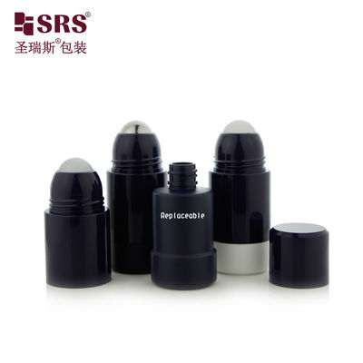 RPPE-50ml Άδειο Μαύρο Αντιδιαπνευστικό Επαναγεμιστέο Ρολ στο μπουκάλι κατασκευασμένο από πλαστικό υλικό PP PCR