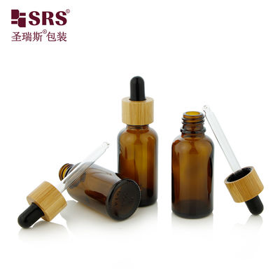 Eco Friendly Bamboo Cap Glass Bottles Dropper for Essential Oil