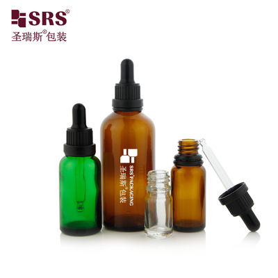 Μεγάλο Κεφαλοειδές Κεπάκι 5ml 10ml 15ml 20ml 30ml 50ml 100ml γυάλινο μπουκάλι σταγονιού για φροντίδα του δέρματος