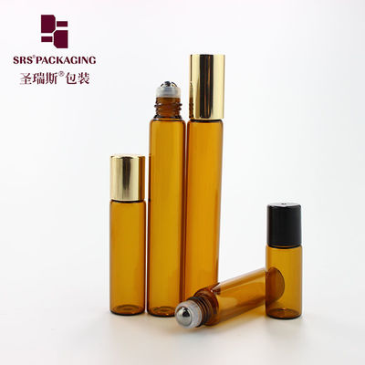 Άδειο Γυάλινο Μπουκάλι Αρώματος Amber Roll On 3ml 5ml 10ml Με Μεταλλική Μπίλια